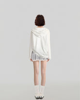 Hooded Lace Trim Long Sleeve Pullover Top - COPPING THREADS - CT Select